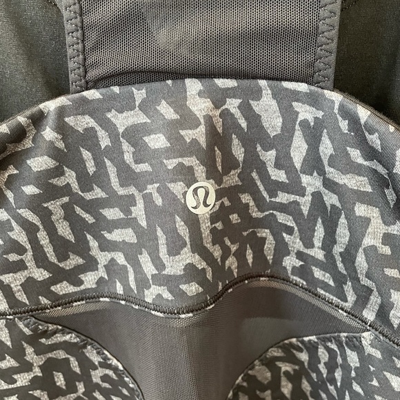 LULULEMON black print mesh insert tank top - Picture 3 of 3